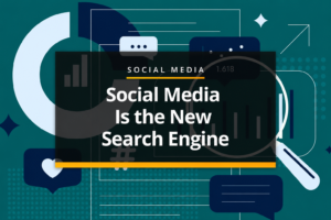 Social search infographic showing how social media platforms are replacing traditional search engines for business discovery and consumer research.
