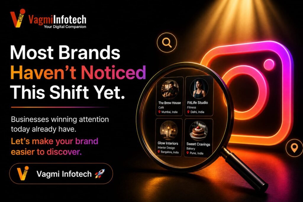Social search marketing banner illustrating Instagram SEO, Instagram search, business discoverability, visual branding, and social media search trends.